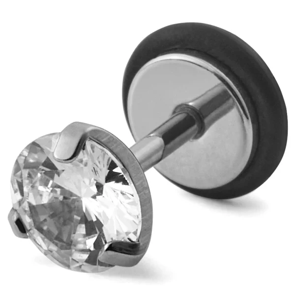 Lucleon Boucle D’oreille Floyd 6 Mm En Acier Et Zircon site pas cher 1