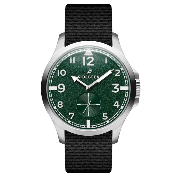 Authentic Original licence Sidegren Luxor | Montre De Terrain De Style Vintage En Acier Inoxydable Couleur Vert Et Argent 1