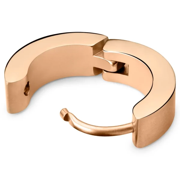 Lucleon Boucle D’oreille Créole Plate De Couleur Or Rose prix pas cher 3