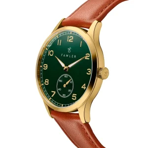 Prestation Et Rapide Fawler Adrien | Montre En Acier Inoxydable Doré Et émail Vert En Série Limitée 12