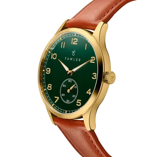 Prestation Et Rapide Fawler Adrien | Montre En Acier Inoxydable Doré Et émail Vert En Série Limitée 4