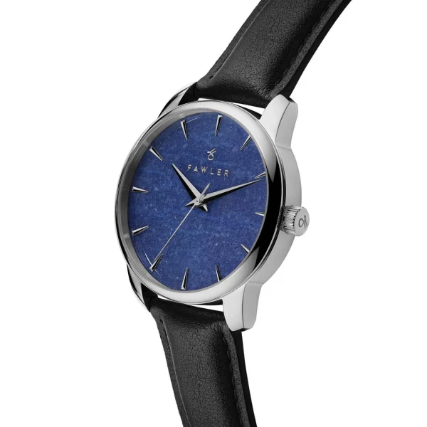 Fawler Beleza | Montre En Acier Inoxydable Argenté Avec Aventurine Bleue prix pas cher 3
