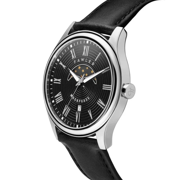 Fawler Imperator | Montre à Phases De Lune En Acier Inoxydable Noir Et Argenté Service Clients Dédié 4