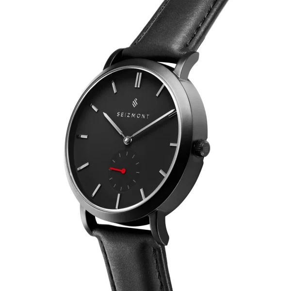 Seizmont Montre Minimaliste Aether Isaac Noire Et Rouge Distributeur Officiel 7