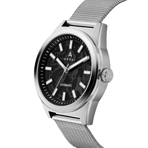 Meilleur Service Arkai Caron | Montre Squelette Automatique En Acier Inoxydable Argenté 4
