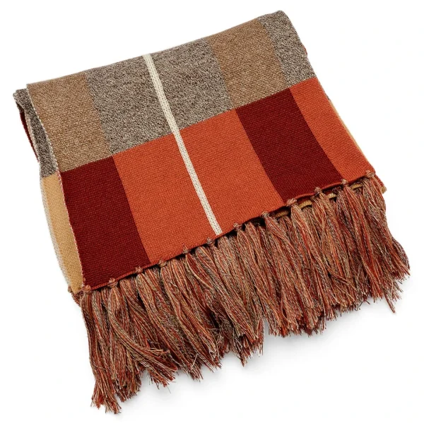 SOLDES TOUT À Sidegren Hiems | Écharpe à Carreaux Brune Et Bordeaux 7