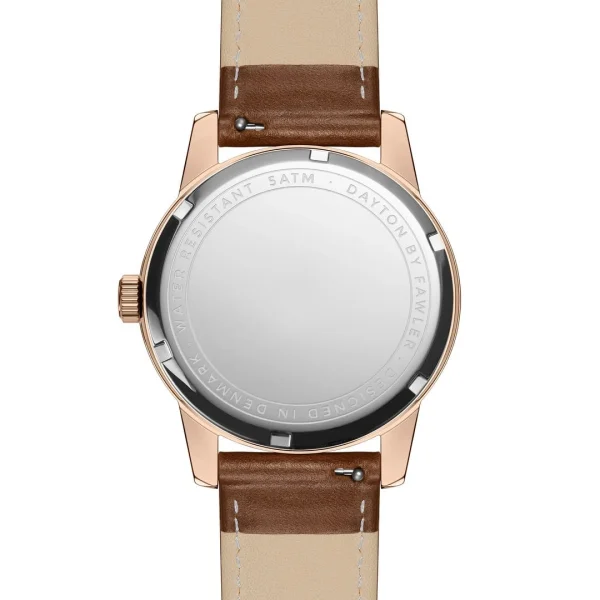 Fawler Dayton | Montre En Acier Inoxydable Couleur Or Rose Avec Cadran Vert Texturé Retour Gratuit 5