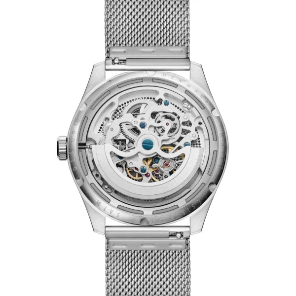 boutique pas cher Otsu Calin | Montre Squelette Automatique Transparente Argentée 5