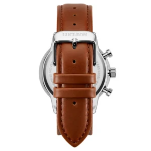Lucleon Ternion | Montre à Double Fuseau Horaire En Acier Inoxydable Argent Et Crème acheter en ligne 14