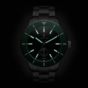 Fawler Makalu | Montre De Plongée En Titane Brossé Avec Lunette Verte Réductions 18