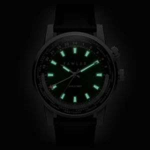 Fawler Gentium | Montre GMT à Heure Universelle En Acier Inoxydable Vert styles dernier cri 10