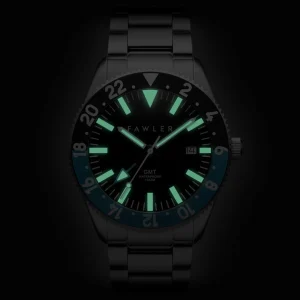 qualité d’originales Fawler Métier | Montre GMT En Acier Inoxydable Bleu 10