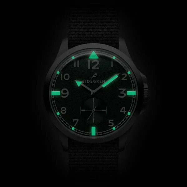 Authentic Original licence Sidegren Luxor | Montre De Terrain De Style Vintage En Acier Inoxydable Couleur Vert Et Argent 3
