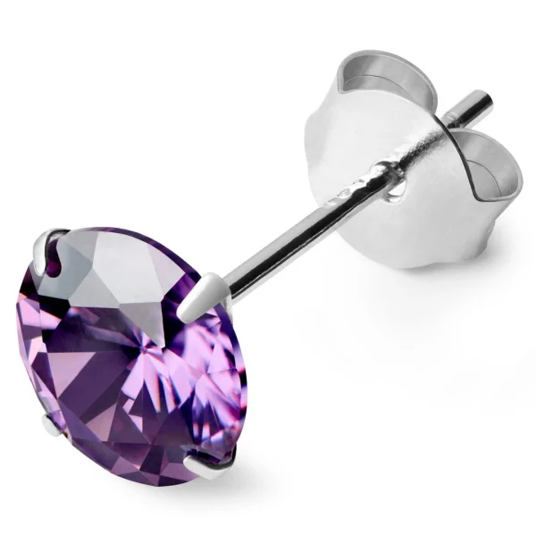 Lucleon Clou D’oreille à Zircone Violette Claire – 6 Mm Livraison gratuite 1