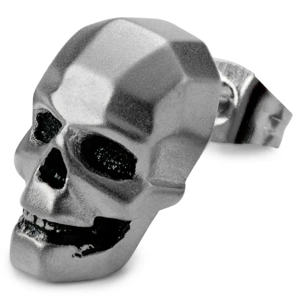 boutique pas cher Moody Mason Boucle D’oreille Jax – Crâne En Acier 1