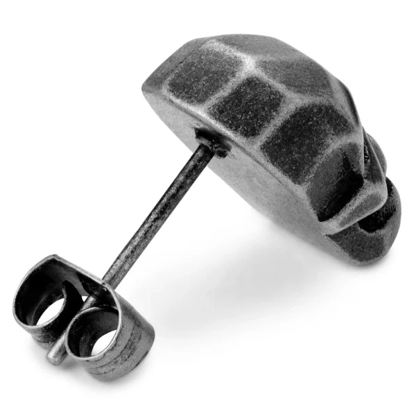 marque pas cher en ligne Moody Mason Boucle D’oreille Jax – Crâne En Acier Gris Foncé 3