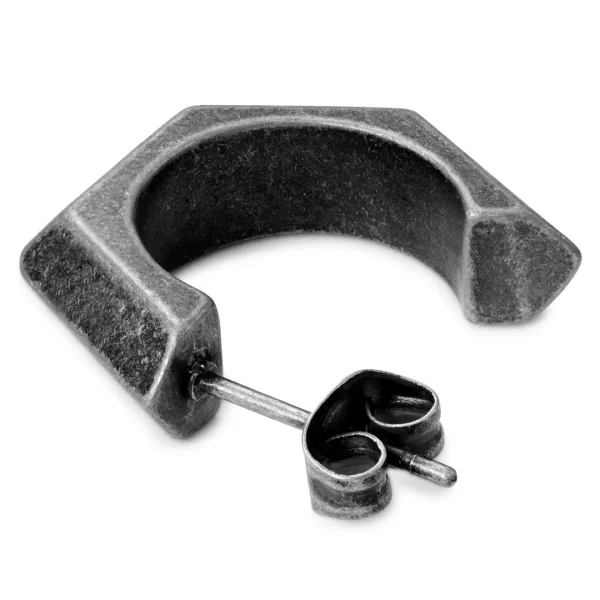 Moody Mason Boucle D’oreille Jax Crochet En Acier Gris Foncé Protections acheteurs 3