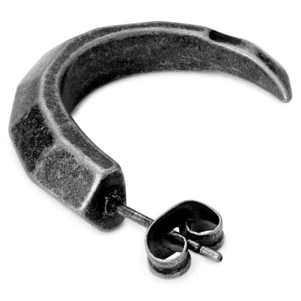 exclusivement disponibles Moody Mason Boucle D’oreille Jax En Acier Gris Foncé – La Serre 3