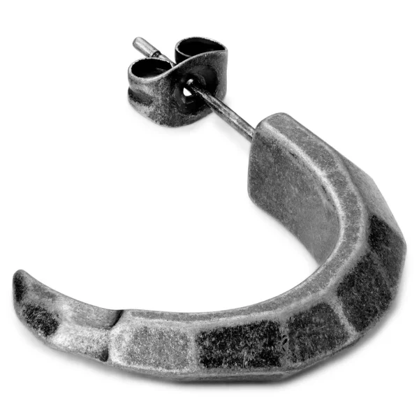 exclusivement disponibles Moody Mason Boucle D’oreille Jax En Acier Gris Foncé – La Serre 1