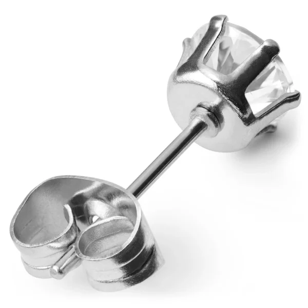 Retour Gratuit Lucleon Clou D’oreille Rond En Métal Argenté Avec Pierre De Zircone – 6 MM 3