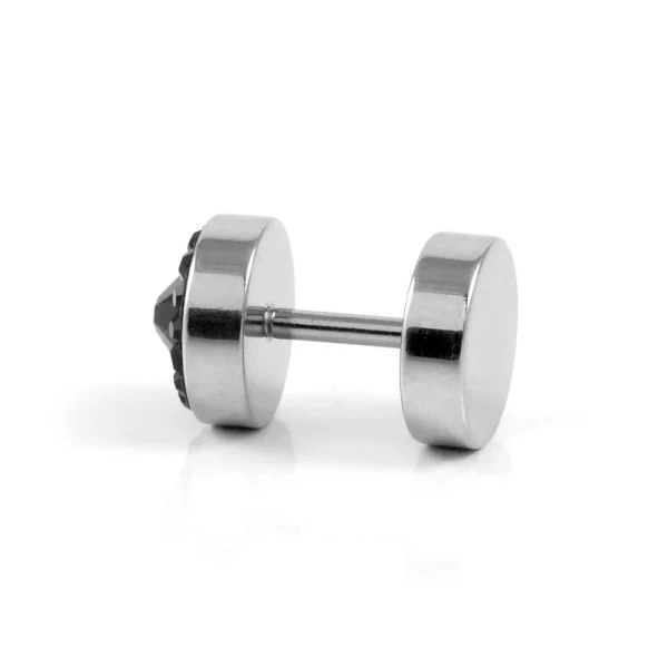 Fort Tempus Boucle D’oreille Stud à Zircone Noire 8mm Top ventes 3