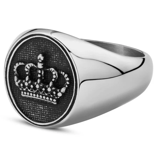 vente luxe pas cher Lucleon Chevalière En Acier Vasilios Isaac “La Couronne” 1
