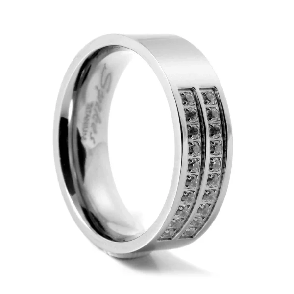 Fort Tempus Anneau En Titane Avec Deux Bandes De Zircone Achat 1