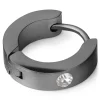 Fort Tempus Boucle D’oreille Ronde En Métal Noir à Zircone à Facettes en vente 22