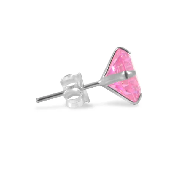 site pas cher Lucleon Boucle D’oreille Ronde Et Rose En Zircone – 6 Mm 3