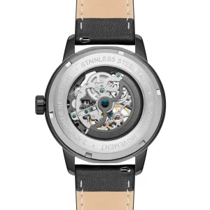Seizmont Dante II | Montre Squelette En Acier Inoxydable Noir Avec Bracelet En Cuir Prix très abordable 10