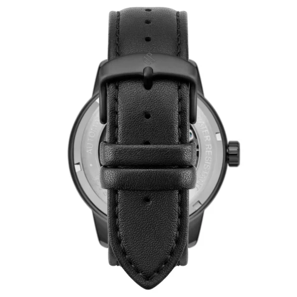 Seizmont Dante II | Montre Squelette En Acier Inoxydable Noir Avec Bracelet En Cuir Prix très abordable 5