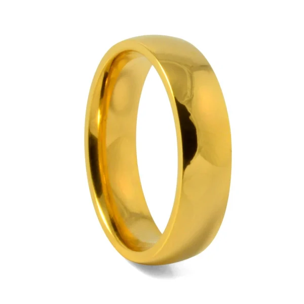 achat Fort Tempus Anneau En Titane Doré 6 Mm 1