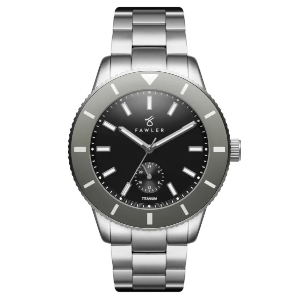 Fawler Makalu | Montre De Plongée En Titane Brossé Avec Lunette Grise outlet 1