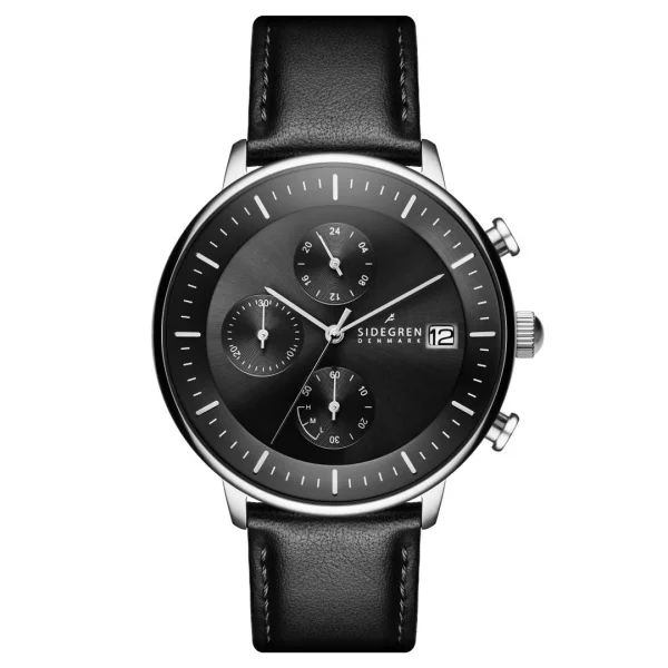 Pas Cher Magasin Soldes Sidegren Solis | Montre Chronographe Noire à énergie Solaire 1