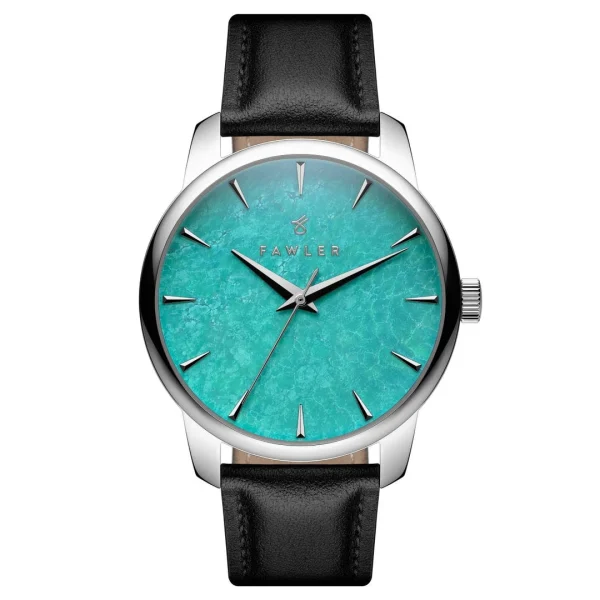 Fawler Beleza | Montre En Acier Inoxydable Argenté Et Pierre Turquoise REMISE allant 1
