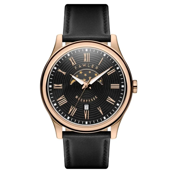 magasin Fawler Imperator | Montre à Phases De Lune En Acier Inoxydable Couleur Or Rose 1
