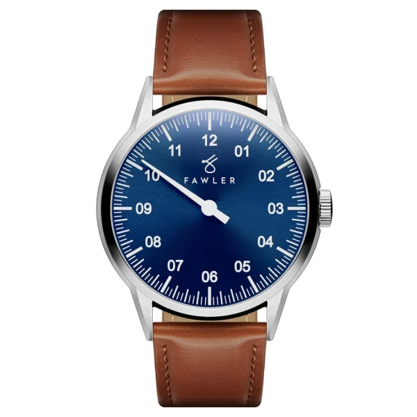Fawler Paz | Montre Habillée Bleue à Une Seule Aiguille En Acier Inoxydable magasin en ligne 1