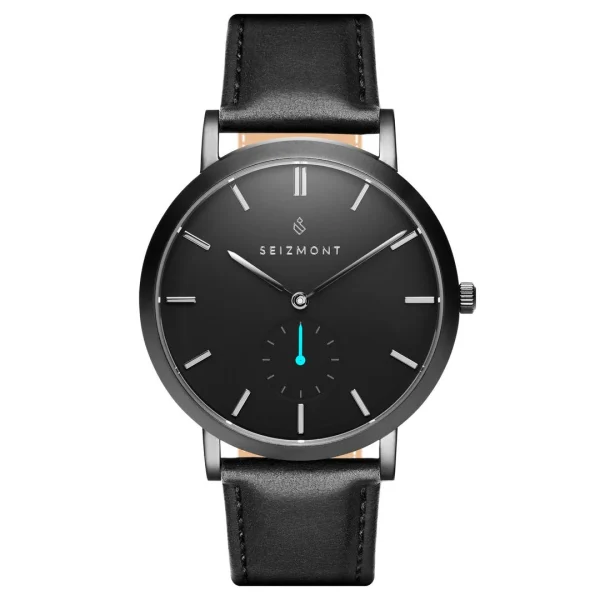 Seizmont Montre Minimaliste Aether Iusef Noire Et Bleue magasin solde 1