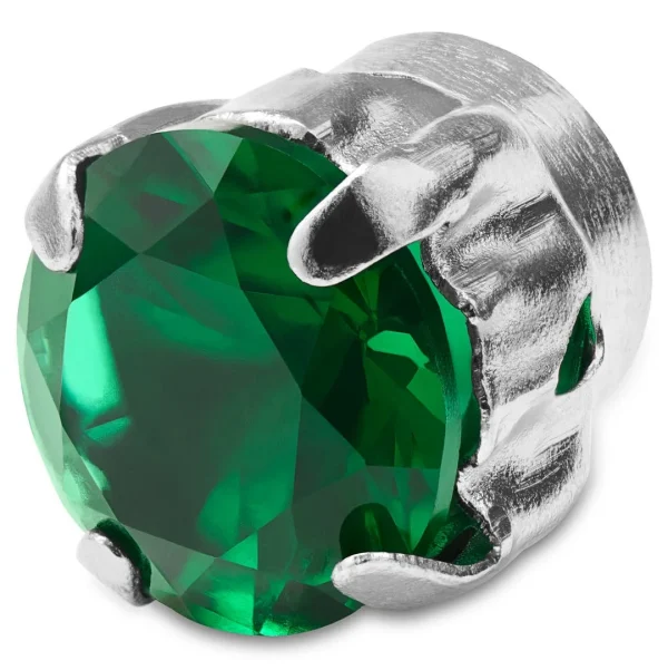 Livraison gratuite Lucleon Boucle D’oreille Magnétique à Cristal Vert 1