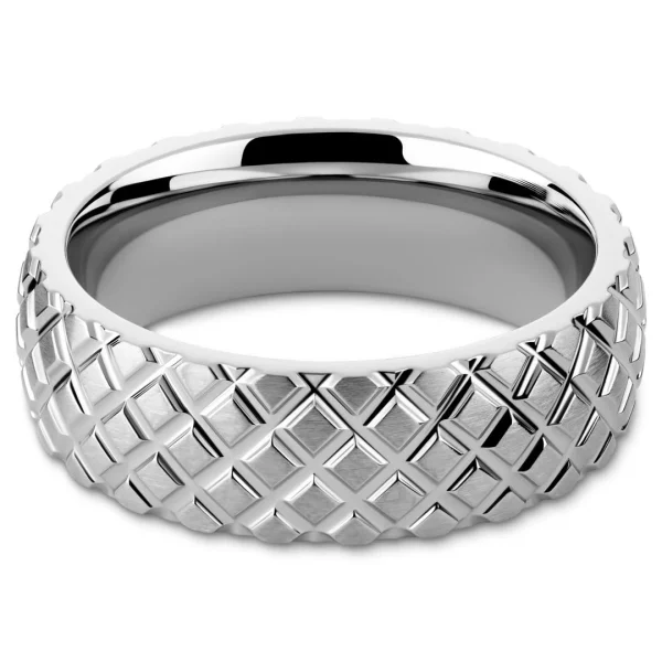 offre spéciale Lucleon Hyperan | Anneau Argenté En Titane Avec Motif Pneumatique – 8 Mm 3
