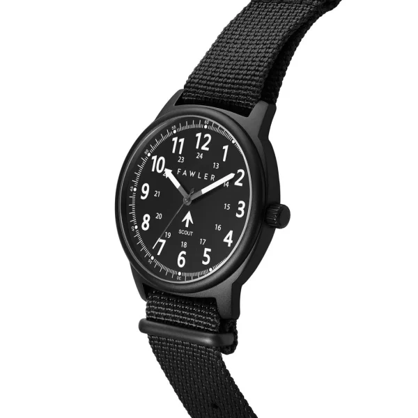 Meilleur Prix Fawler Scout | Montre Militaire Noire à Bracelet NATO 6