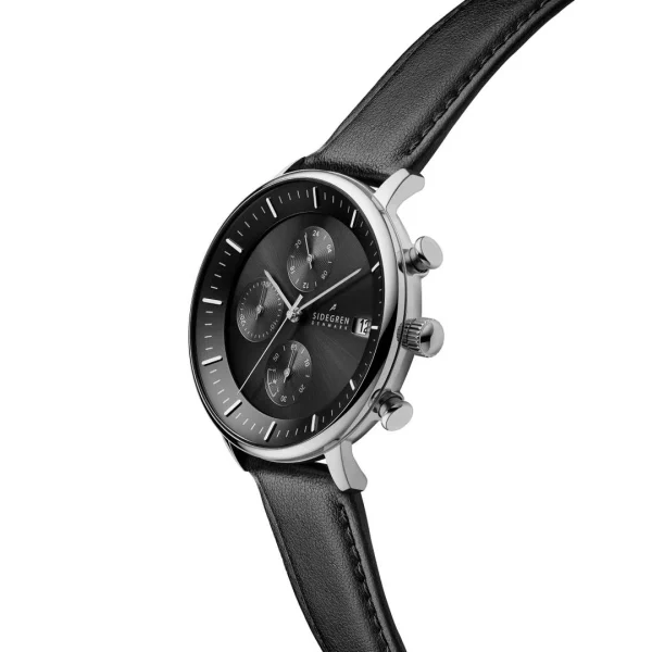 Pas Cher Magasin Soldes Sidegren Solis | Montre Chronographe Noire à énergie Solaire 6
