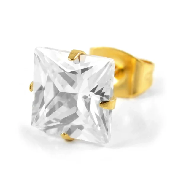 Lucleon Boucle D’oreille Dorée Zircone 8mm Dernières Nouveautés 1