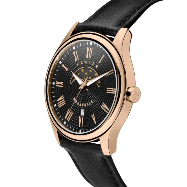 magasin Fawler Imperator | Montre à Phases De Lune En Acier Inoxydable Couleur Or Rose 4