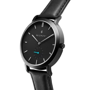 Seizmont Montre Minimaliste Aether Iusef Noire Et Bleue magasin solde 18