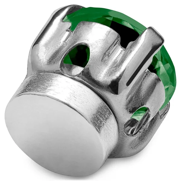 Livraison gratuite Lucleon Boucle D’oreille Magnétique à Cristal Vert 3