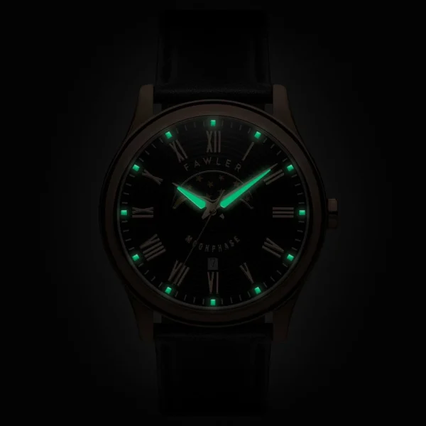 magasin Fawler Imperator | Montre à Phases De Lune En Acier Inoxydable Couleur Or Rose 3