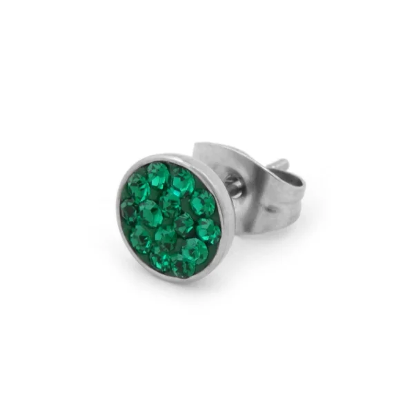 Top ventes Fort Tempus Clou D’oreille à Zircones Cubiques Vertes 1
