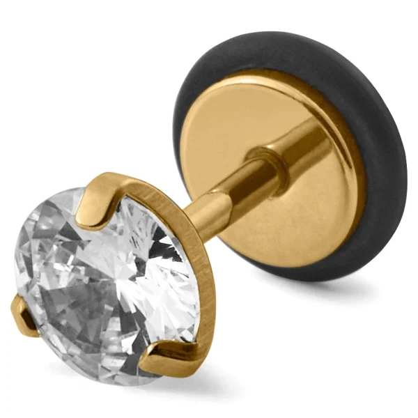 Lucleon Boucles D’oreille Floyd 6 Mm En Zircon Doré Paiement sécurisé 1