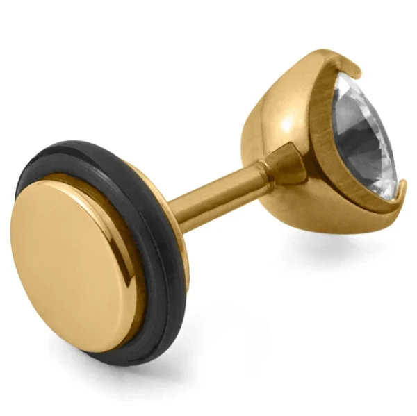 Lucleon Boucles D’oreille Floyd 6 Mm En Zircon Doré Paiement sécurisé 3